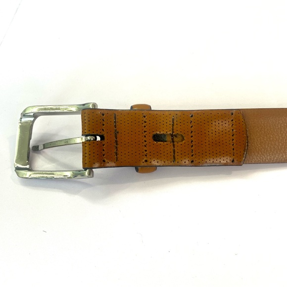 Johnston & Murphy Micro Perf Leather Belt Perforated Brown size 40 Made in Italy - Picture 8 of 17